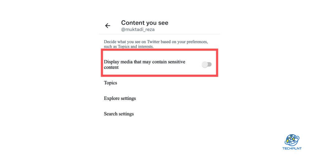 Display media that may contain sensitive content option app
